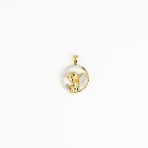 Dije Angelito Oro18k con Cristales