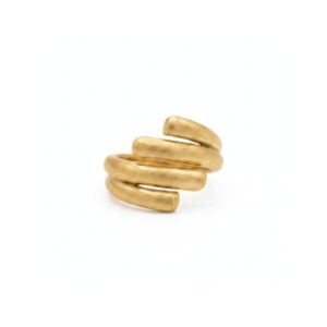 Anillo Envolvente Satinado Bañado en Oro