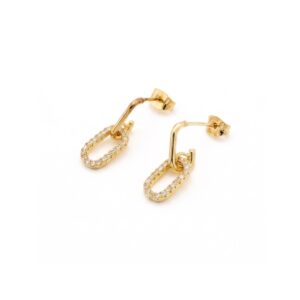 Aretes Oval Glow Bañado en Oro